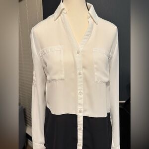 INC International Concepts Black and White Button Down Shirt